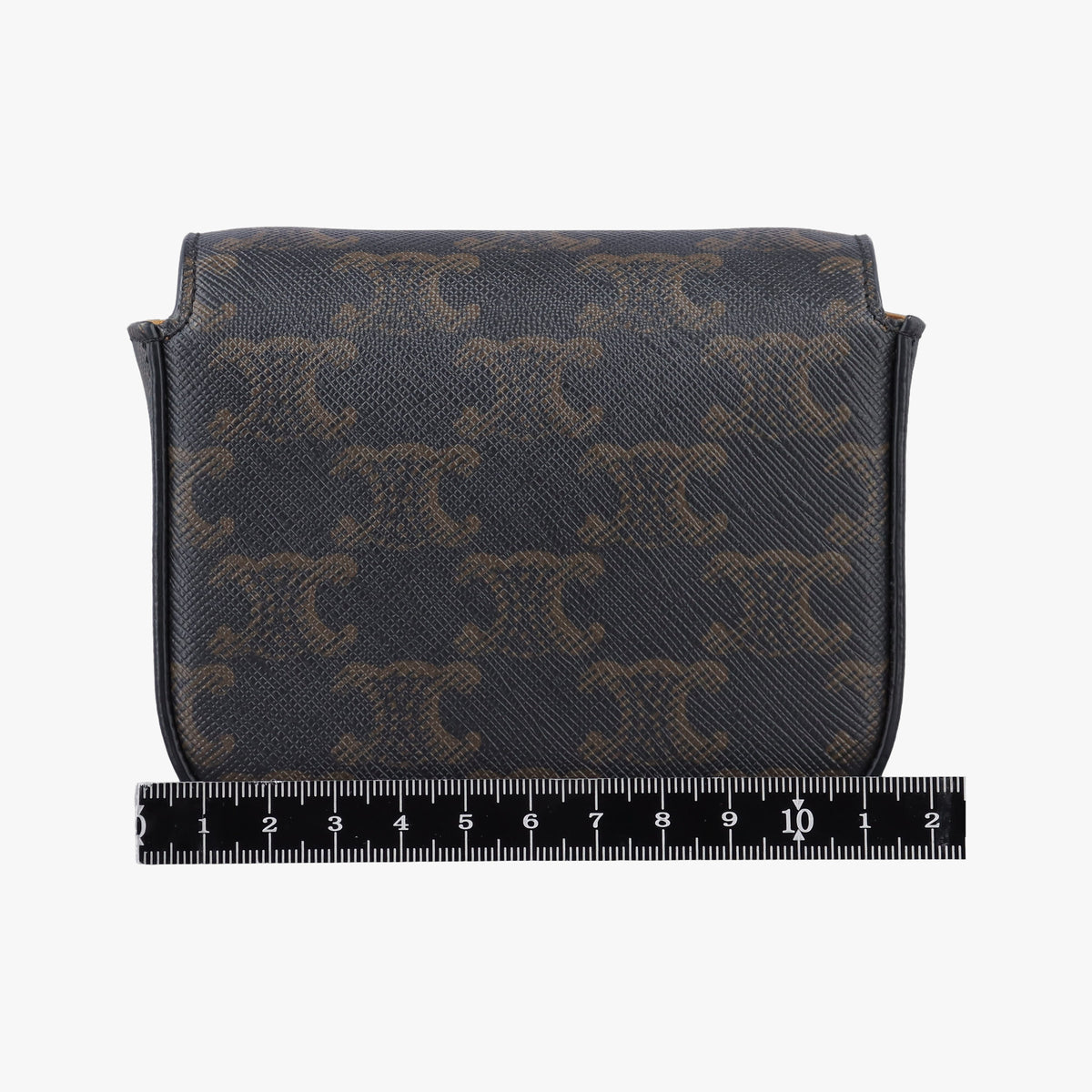 Pre-owned Celine Mini Triomphe Brown PVC coated canvas  shoulderbag | stylenewstar