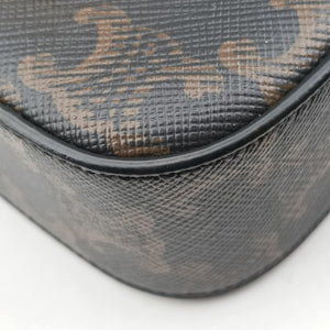 Pre-owned Celine Mini Triomphe Brown PVC coated canvas  shoulderbag | stylenewstar