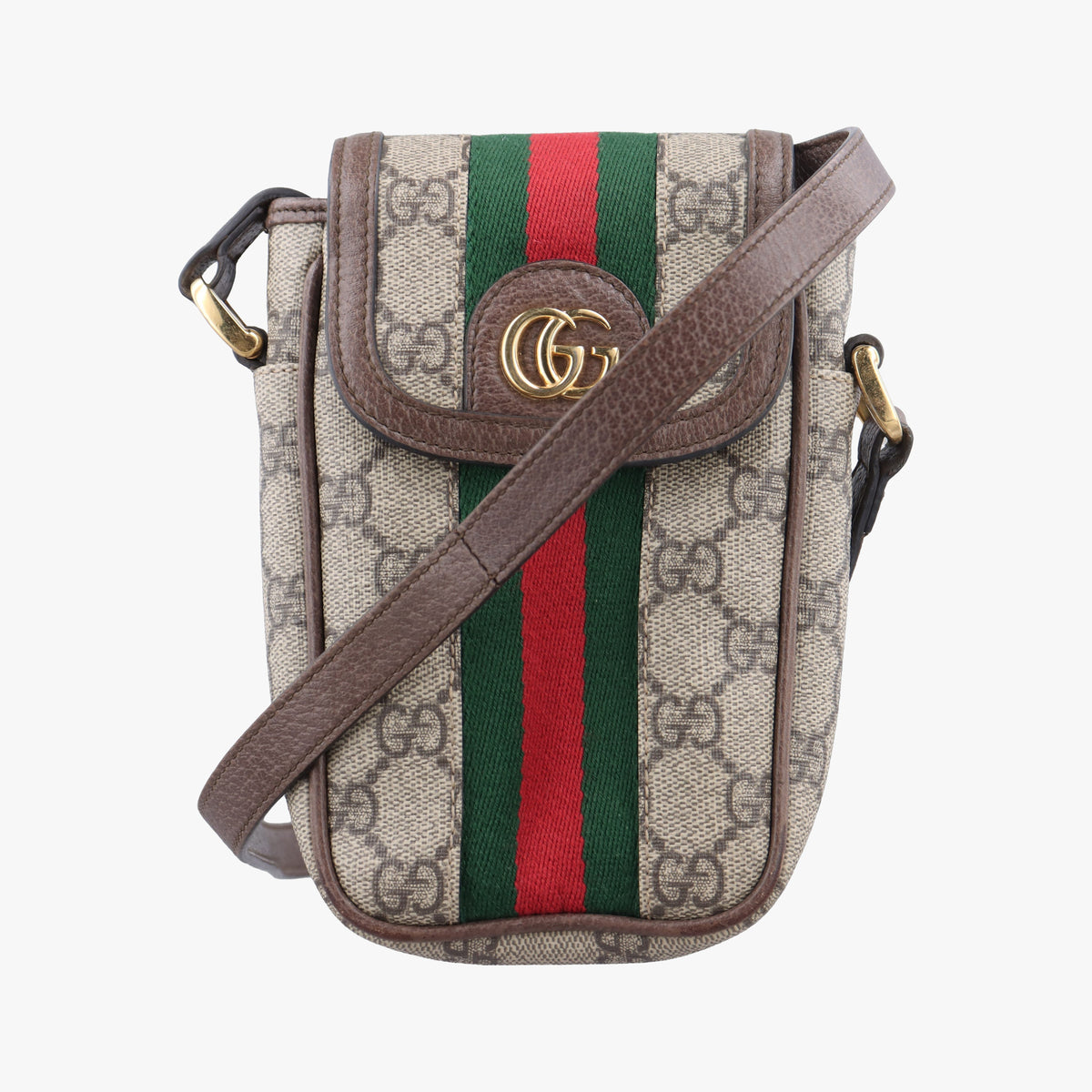 Pre-owned Gucci Ophidia Beige xBrown PVC coated canvas×Leather 598912 shoulderbag | stylenewstar