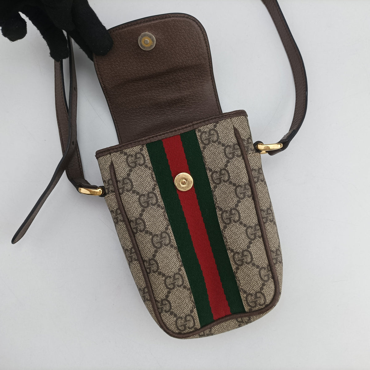 Pre-owned Gucci Ophidia Beige xBrown PVC coated canvas×Leather 598912 shoulderbag | stylenewstar