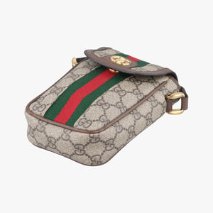 Pre-owned Gucci Ophidia Beige xBrown PVC coated canvas×Leather 598912 shoulderbag | stylenewstar