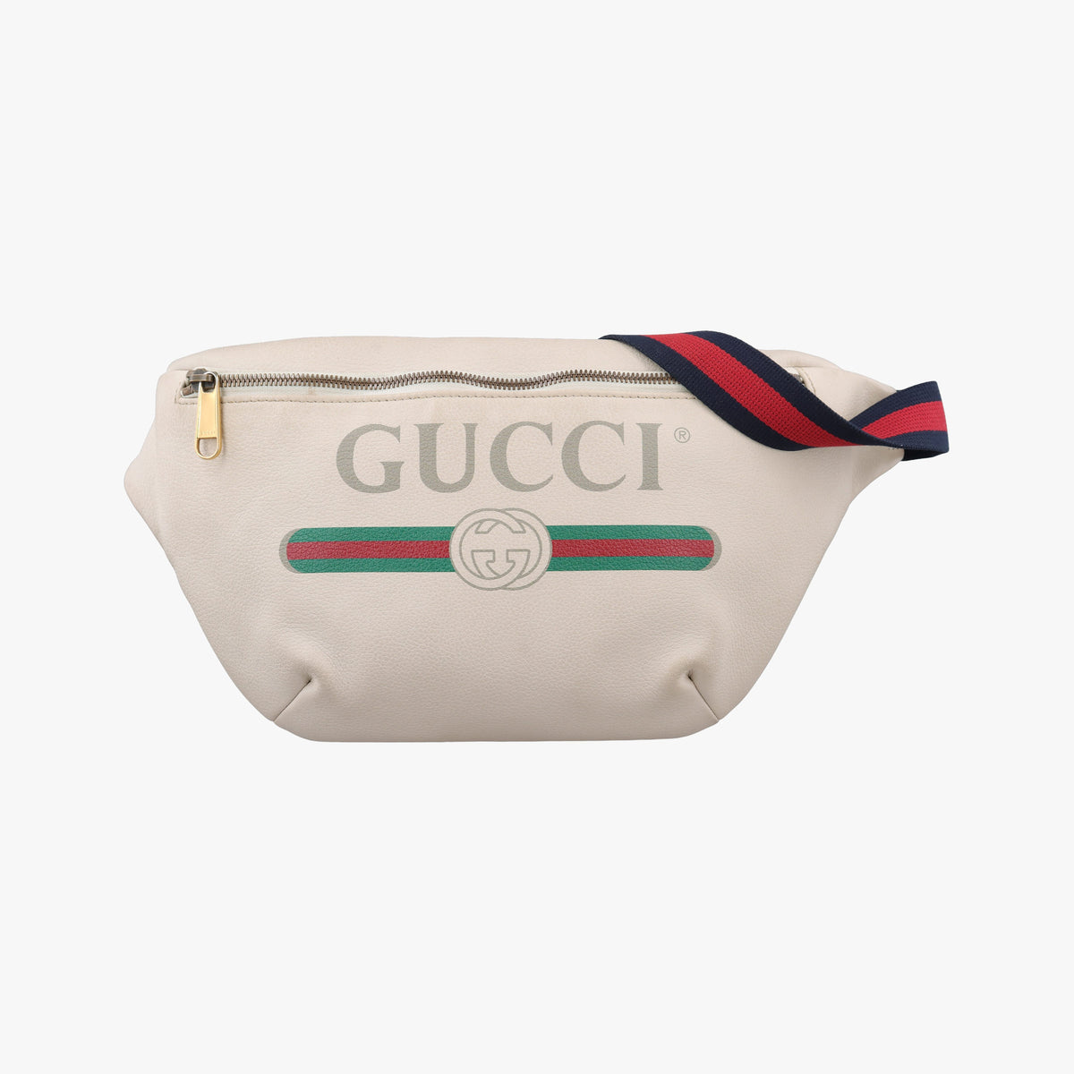 Pre-owned Gucci Print White Leather 530412 bum bag/waist bag | stylenewstar