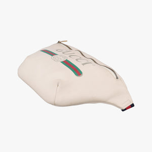 Pre-owned Gucci Print White Leather 530412 bum bag/waist bag | stylenewstar