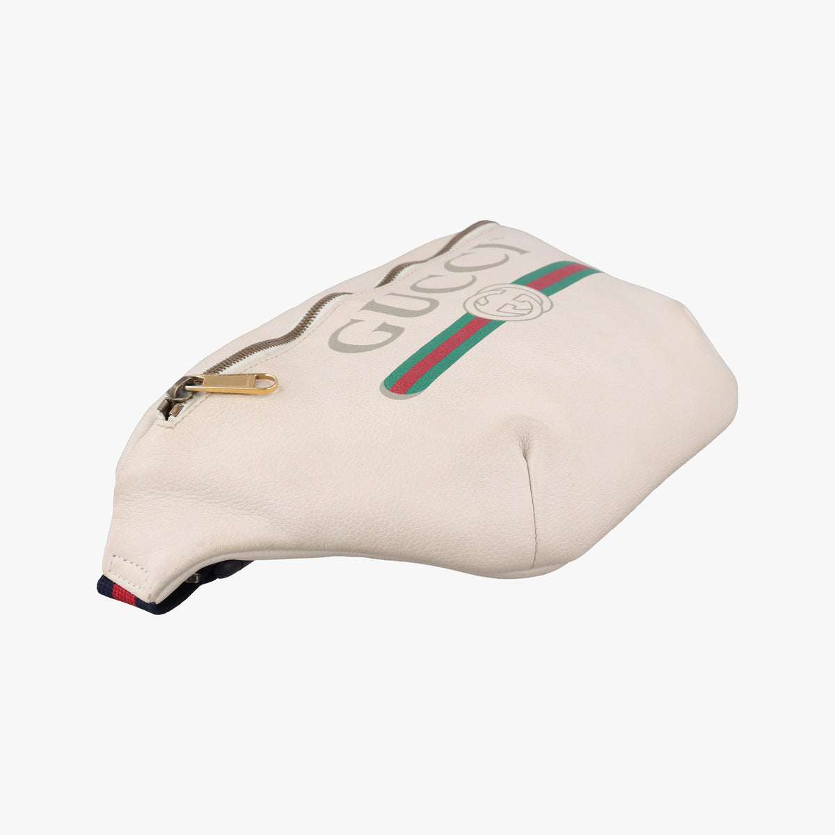 Pre-owned Gucci Print White Leather 530412 bum bag/waist bag | stylenewstar