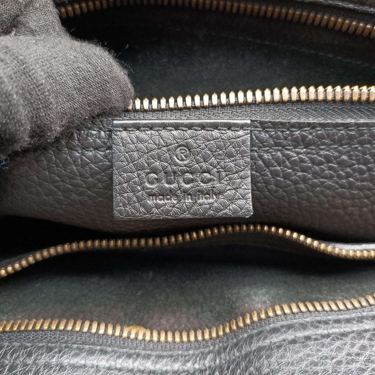 Pre-owned Gucci Bright Bit Black Leather 353117 shoulderbag | stylenewstar