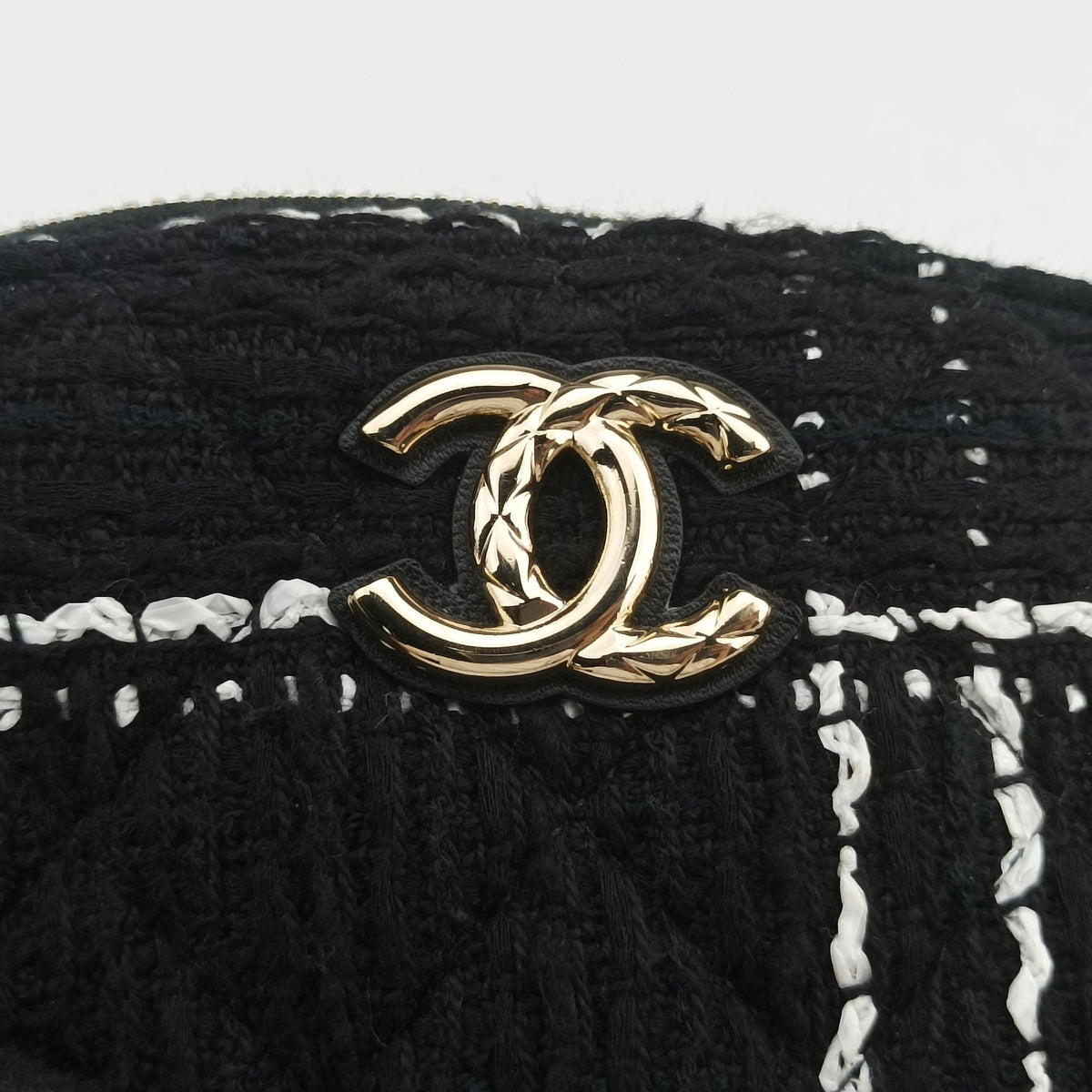 Pre-owned Chanel Cocomark Mini Black Tweed  shoulderbag | stylenewstar