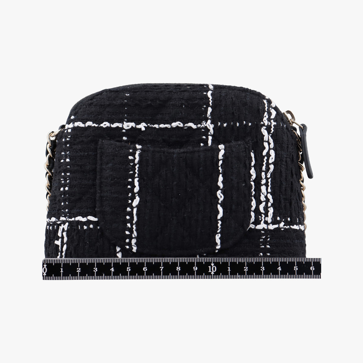Pre-owned Chanel Cocomark Mini Black Tweed  shoulderbag | stylenewstar
