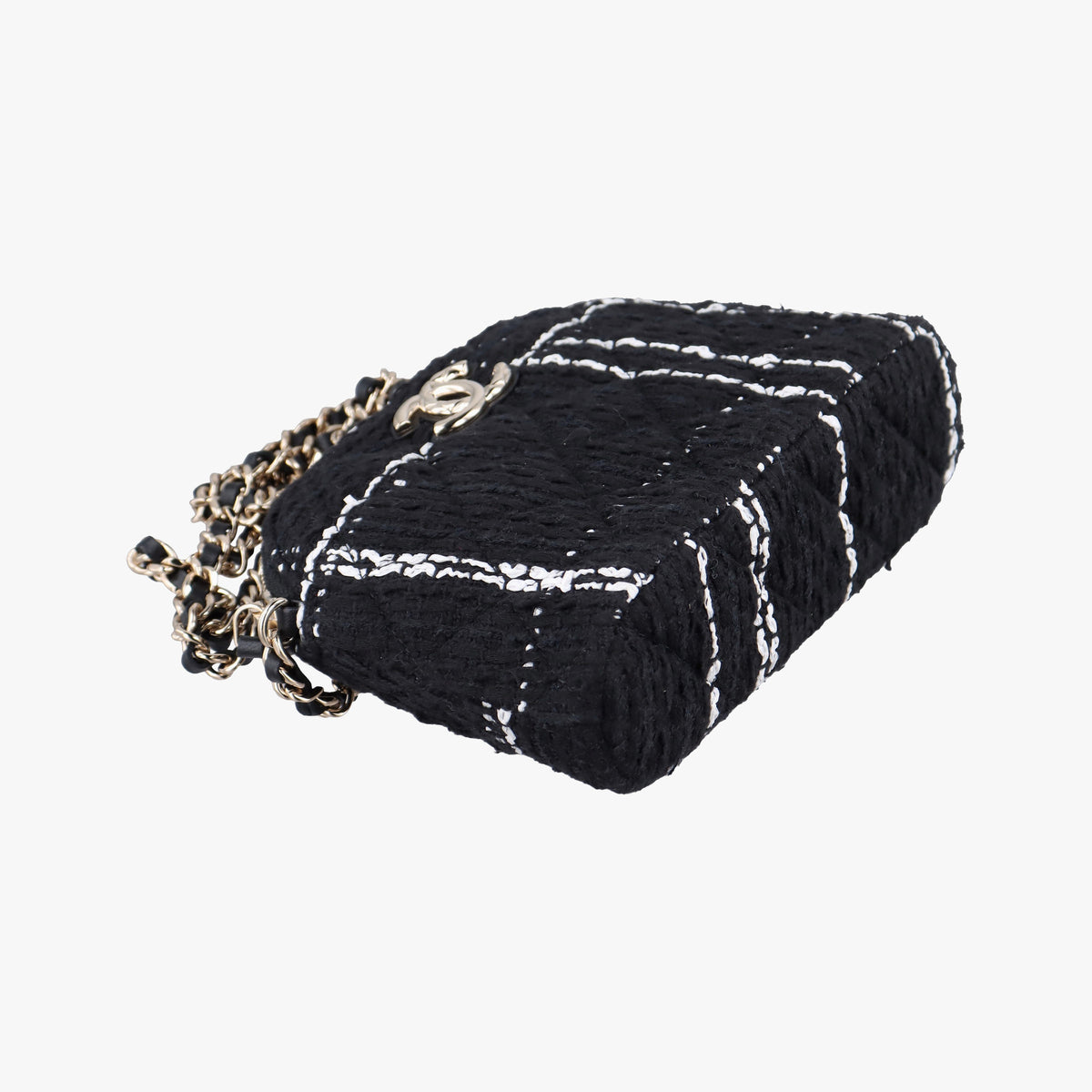 Pre-owned Chanel Cocomark Mini Black Tweed  shoulderbag | stylenewstar