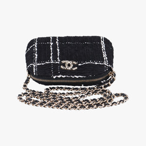 Pre-owned Chanel Cocomark Mini Black Tweed  shoulderbag | stylenewstar