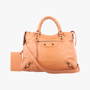 Pre-owned Balenciaga The Velo Orange lambskin  shoulderbag | stylenewstar