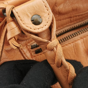 Pre-owned Balenciaga The Velo Orange lambskin  shoulderbag | stylenewstar