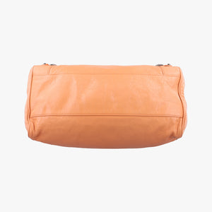 Pre-owned Balenciaga The Velo Orange lambskin  shoulderbag | stylenewstar