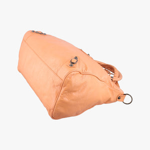 Pre-owned Balenciaga The Velo Orange lambskin  shoulderbag | stylenewstar