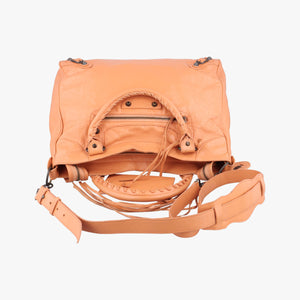 Pre-owned Balenciaga The Velo Orange lambskin  shoulderbag | stylenewstar