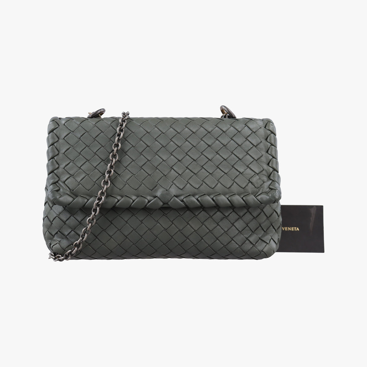 Pre-owned Bottega Veneta Intrecciato Olimpia Grey lambskin  shoulderbag | stylenewstar