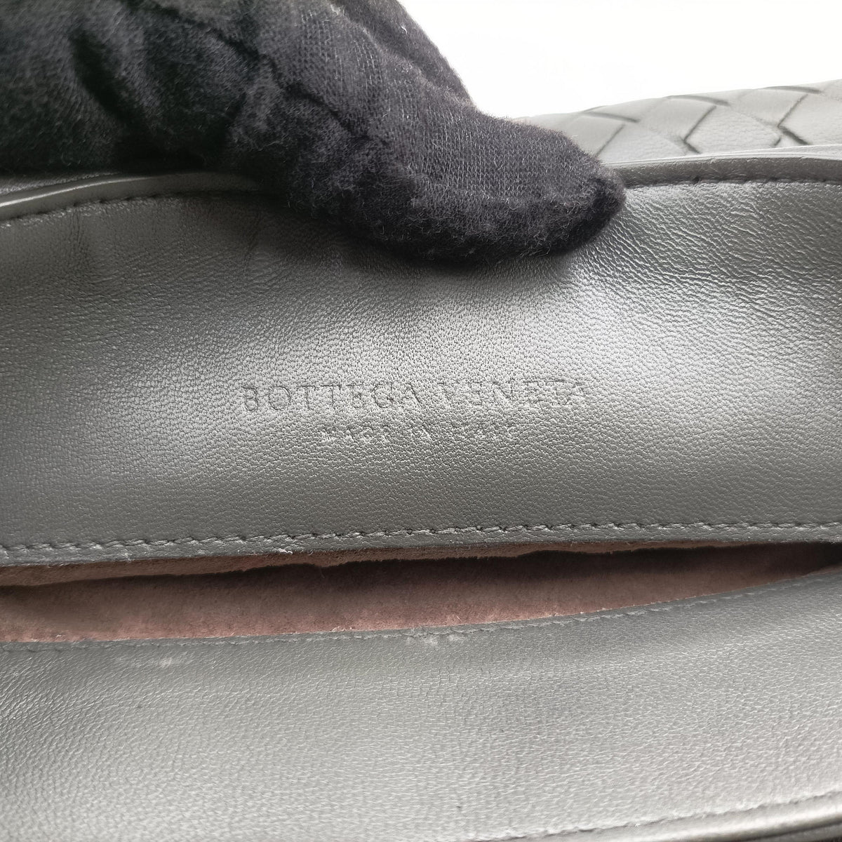 Pre-owned Bottega Veneta Intrecciato Olimpia Grey lambskin  shoulderbag | stylenewstar