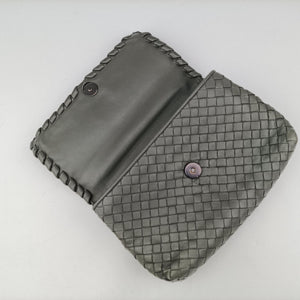Pre-owned Bottega Veneta Intrecciato Olimpia Grey lambskin  shoulderbag | stylenewstar
