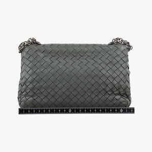Pre-owned Bottega Veneta Intrecciato Olimpia Grey lambskin  shoulderbag | stylenewstar