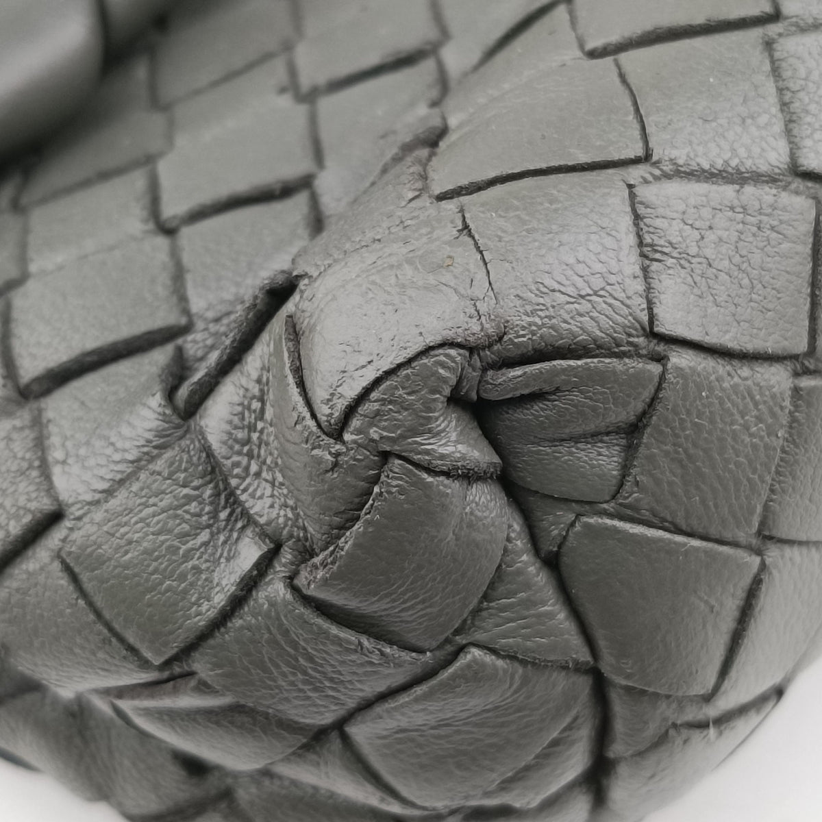 Pre-owned Bottega Veneta Intrecciato Olimpia Grey lambskin  shoulderbag | stylenewstar
