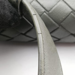 Pre-owned Bottega Veneta Intrecciato Olimpia Grey lambskin  shoulderbag | stylenewstar