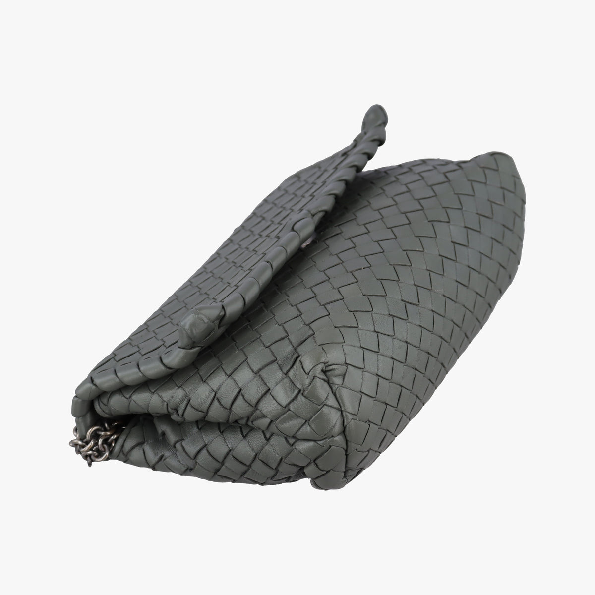 Pre-owned Bottega Veneta Intrecciato Olimpia Grey lambskin  shoulderbag | stylenewstar