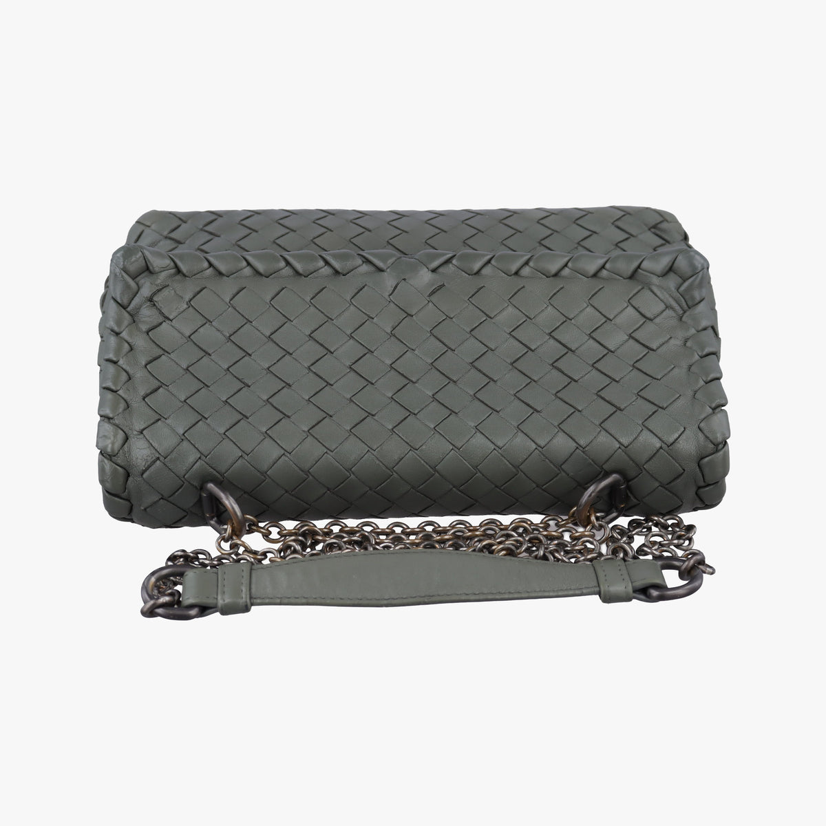 Pre-owned Bottega Veneta Intrecciato Olimpia Grey lambskin  shoulderbag | stylenewstar