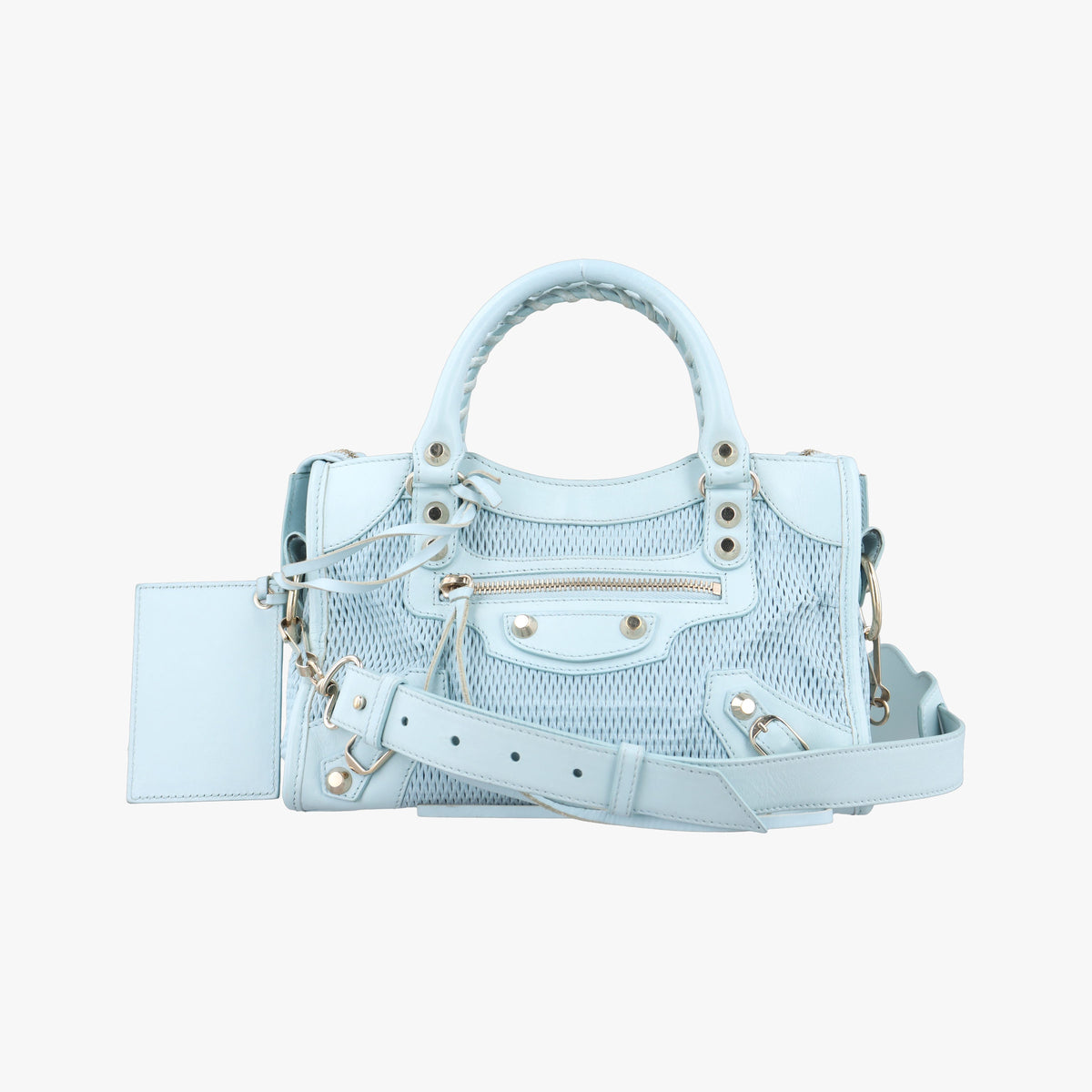Pre-owned Balenciaga Classic City Mini Blue lambskin  shoulderbag | stylenewstar