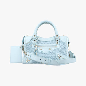 Pre-owned Balenciaga Classic City Mini Blue lambskin  shoulderbag | stylenewstar