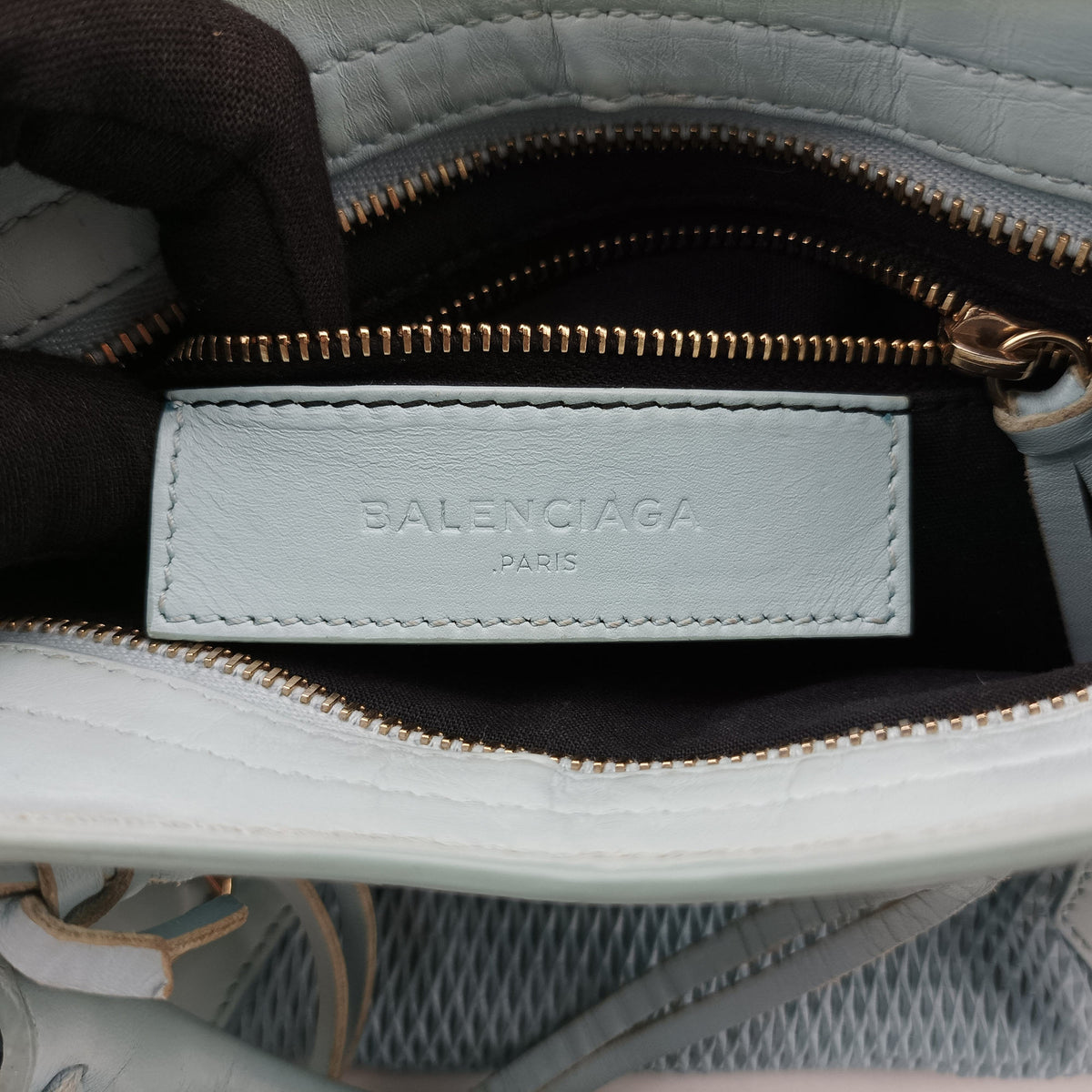 Pre-owned Balenciaga Classic City Mini Blue lambskin  shoulderbag | stylenewstar