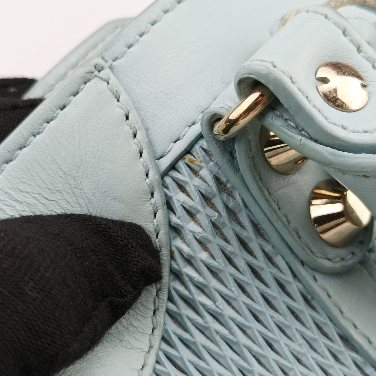 Pre-owned Balenciaga Classic City Mini Blue lambskin  shoulderbag | stylenewstar