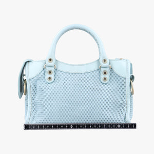 Pre-owned Balenciaga Classic City Mini Blue lambskin  shoulderbag | stylenewstar