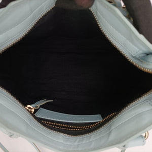 Pre-owned Balenciaga Classic City Mini Blue lambskin  shoulderbag | stylenewstar
