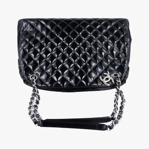 Pre-owned Chanel Mademoiselle Bowling Black Patent leather A50558 shoulderbag | stylenewstar