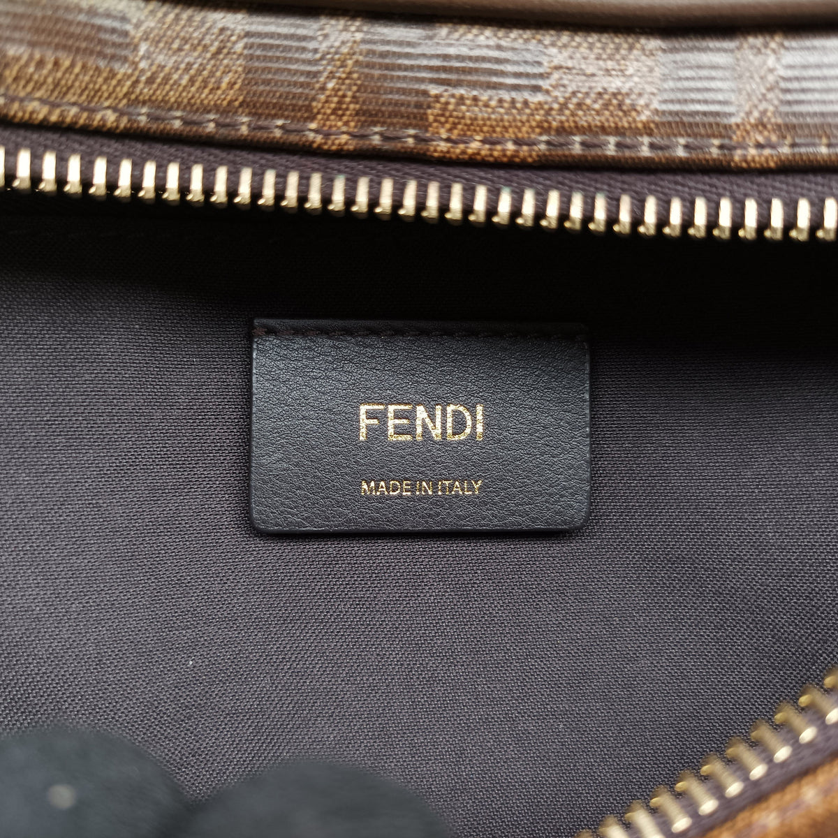 Vintage Fendi Fila Collaboration Zucca Pattern Logomania Brown PVC coated canvas 8BM006 bum bag/waist bag | stylenewstar