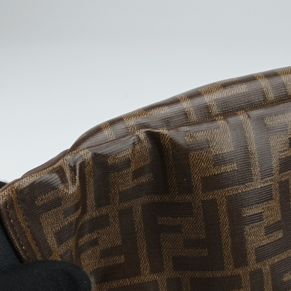 Vintage Fendi Fila Collaboration Zucca Pattern Logomania Brown PVC coated canvas 8BM006 bum bag/waist bag | stylenewstar