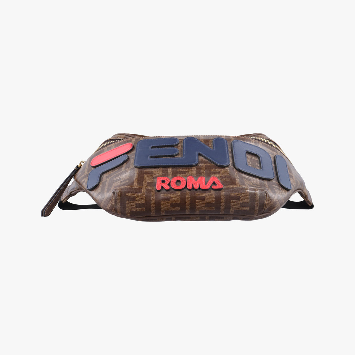 Vintage Fendi Fila Collaboration Zucca Pattern Logomania Brown PVC coated canvas 8BM006 bum bag/waist bag | stylenewstar