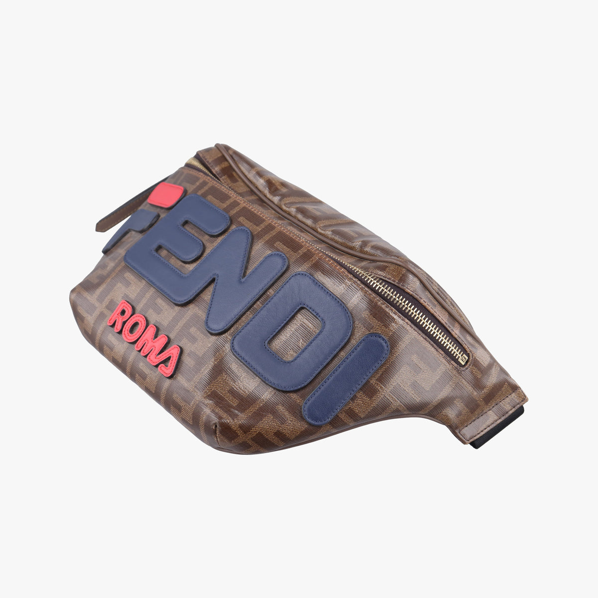 Vintage Fendi Fila Collaboration Zucca Pattern Logomania Brown PVC coated canvas 8BM006 bum bag/waist bag | stylenewstar