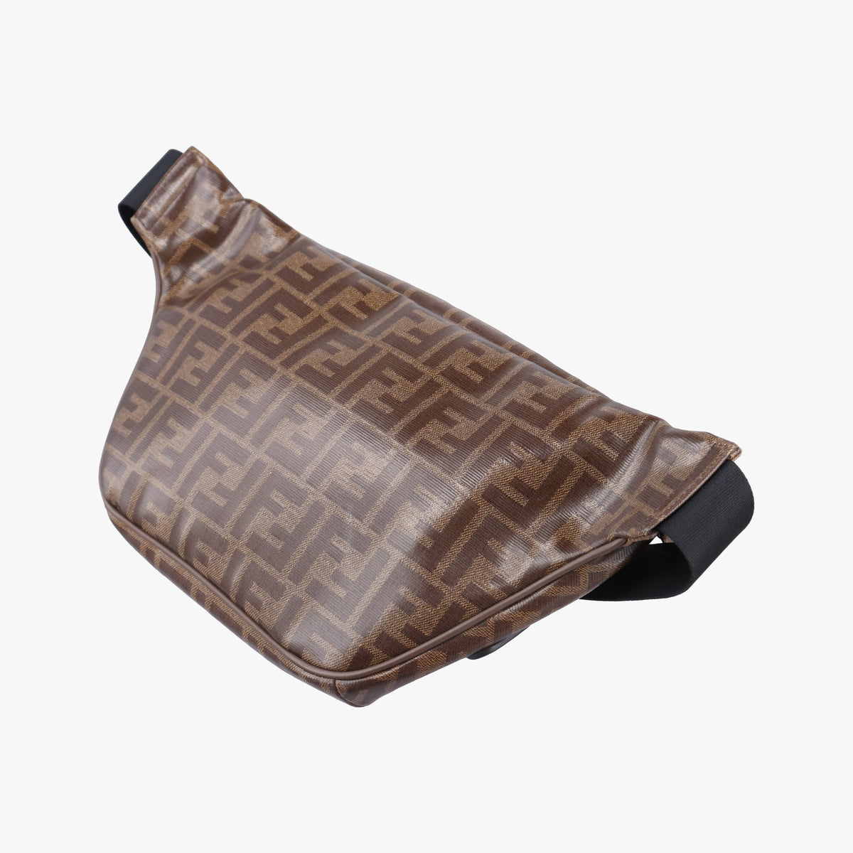 Vintage Fendi Fila Collaboration Zucca Pattern Logomania Brown PVC coated canvas 8BM006 bum bag/waist bag | stylenewstar