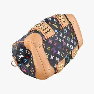 Pre-owned Louis Vuitton COURTNEY MM Noir Monogram Multicolor M45642 handbag | stylenewstar