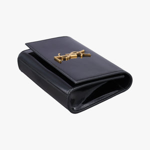 Pre-owned Yves Saint Laurent KATE Black Patent 534395 bum bag/waist bag | stylenewstar