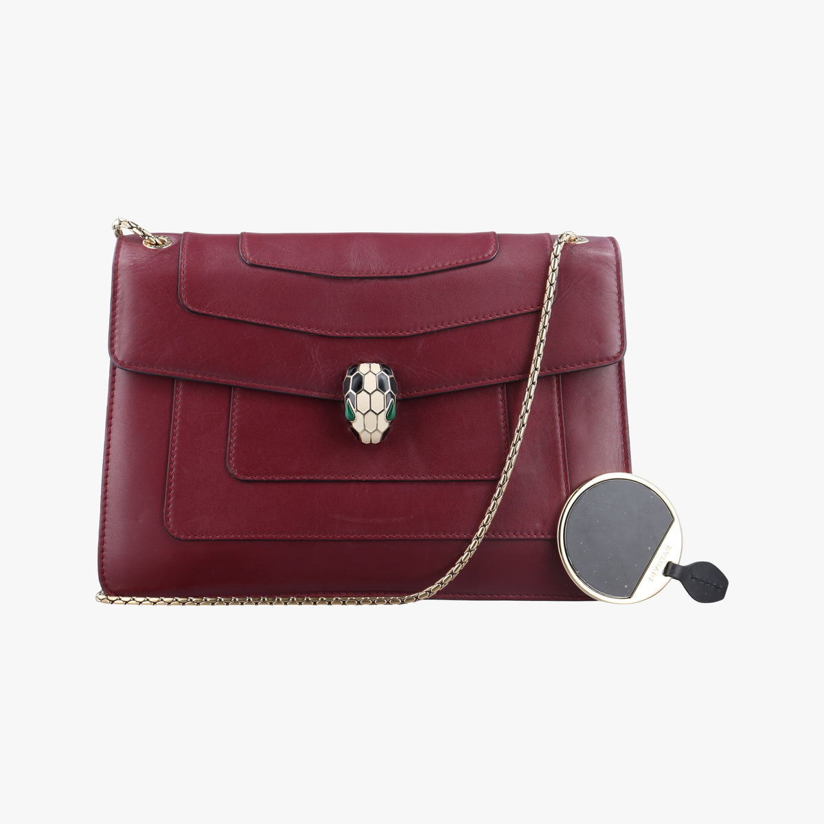 Secondhand Bvlgari Serpenti Forever Burgundy leather  shoulderbag | stylenewstar
