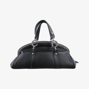 Vintage Christian Dior Detective Frame Black Leather  handbag | stylenewstar