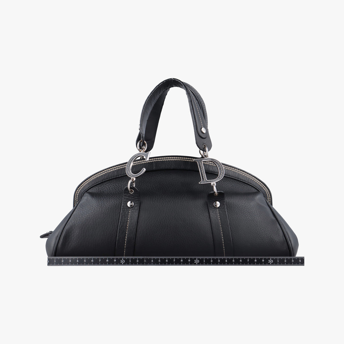 Vintage Christian Dior Detective Frame Black Leather  handbag | stylenewstar