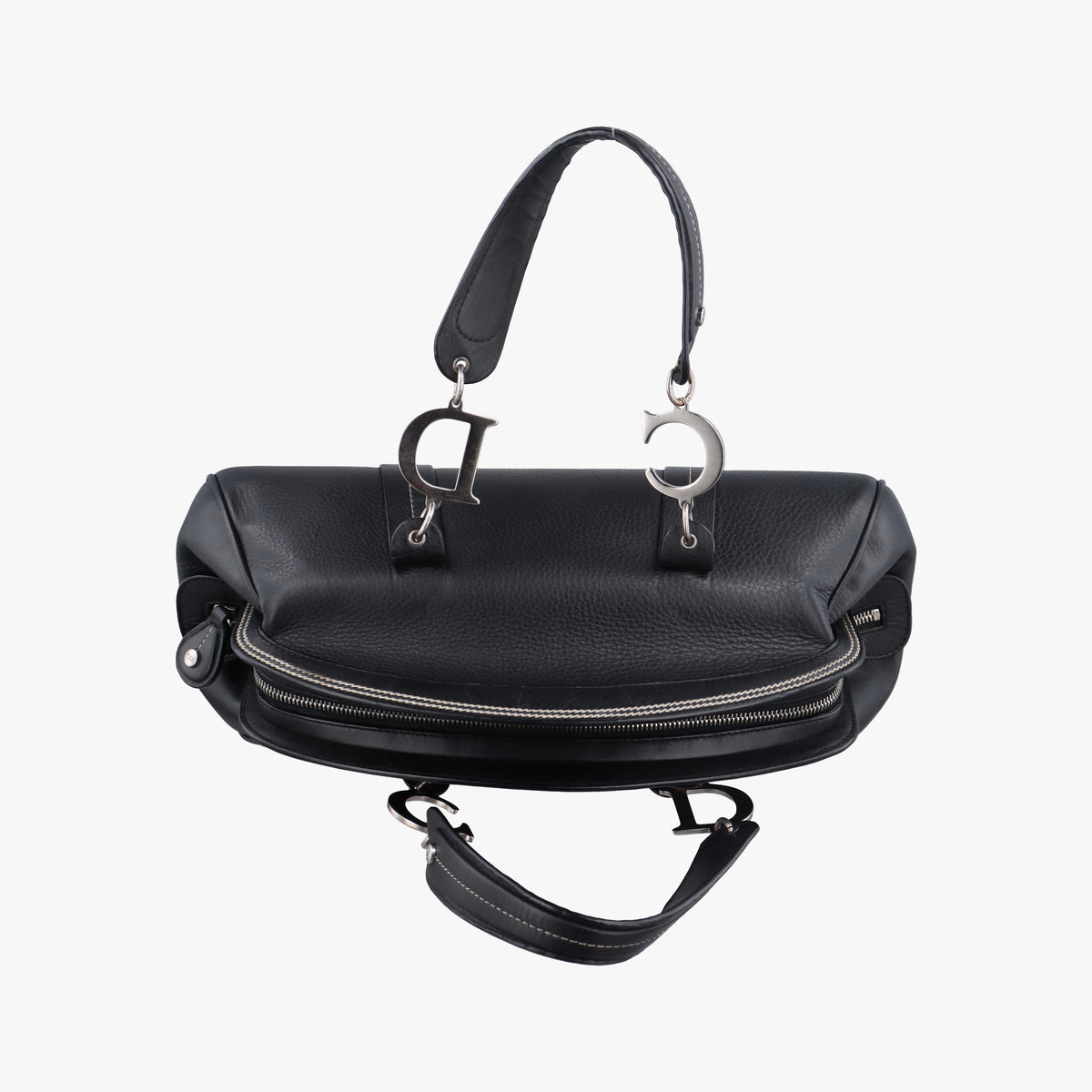 Vintage Christian Dior Detective Frame Black Leather  handbag | stylenewstar