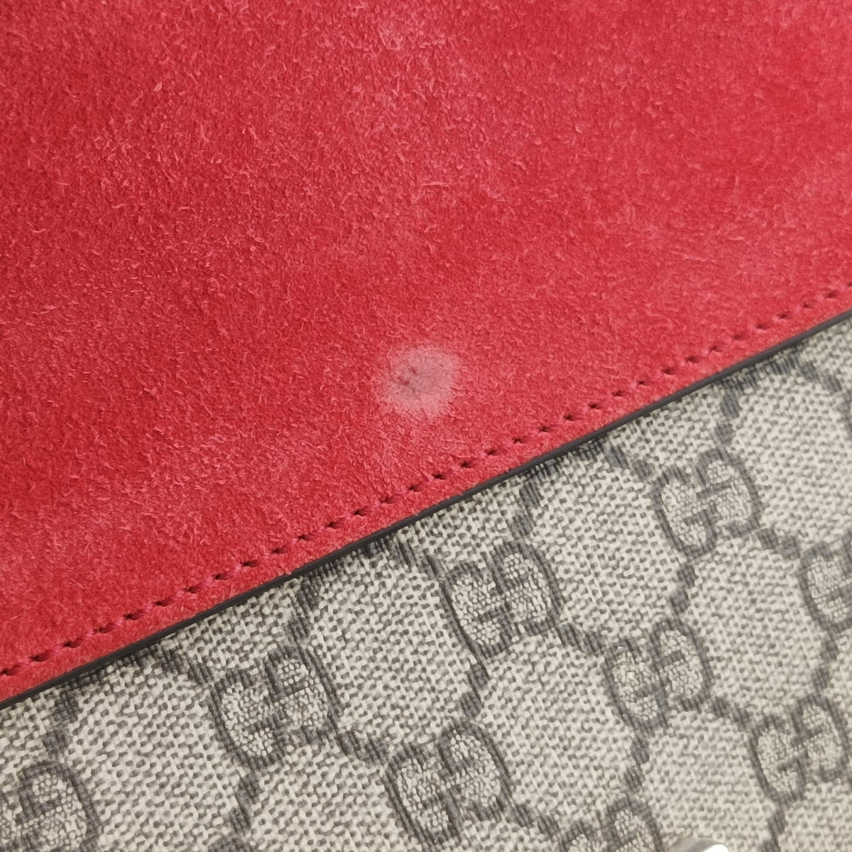 Secondhand Gucci Dionysus beige×red PVC coated canvas × suede 400249 shoulderbag | stylenewstar