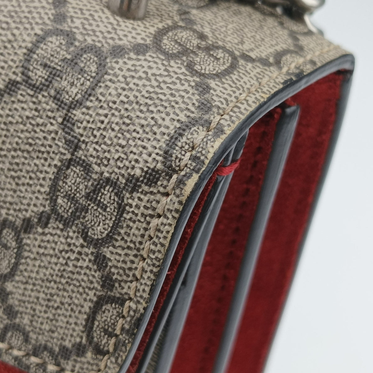 Secondhand Gucci Dionysus beige×red PVC coated canvas × suede 400249 shoulderbag | stylenewstar