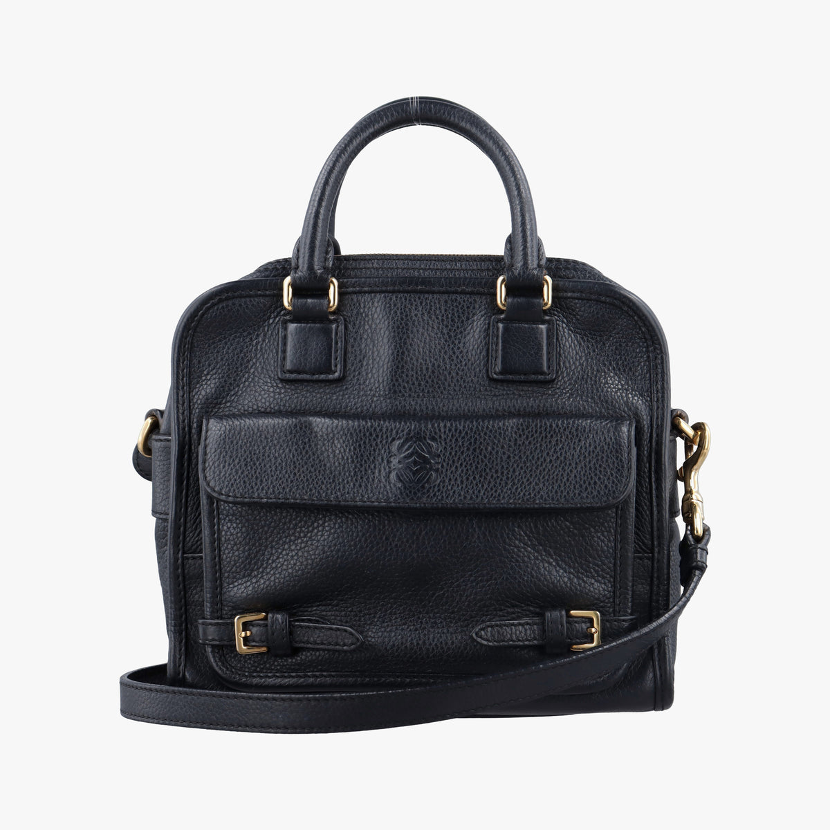 Pre-owned Loewe CRUZ Black Leather  shoulderbag | stylenewstar