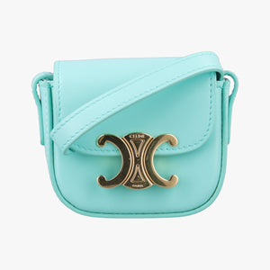Pre-owned Celine Triomphe Blue Leather  shoulderbag | stylenewstar