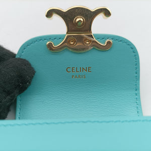 Pre-owned Celine Triomphe Blue Leather  shoulderbag | stylenewstar