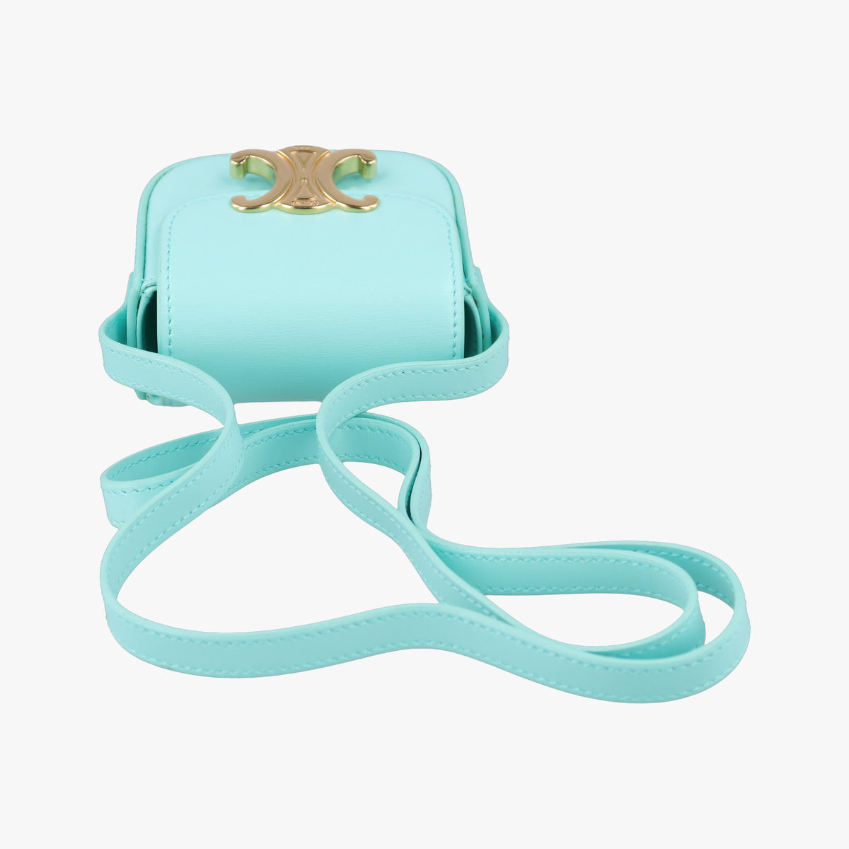 Pre-owned Celine Triomphe Blue Leather  shoulderbag | stylenewstar